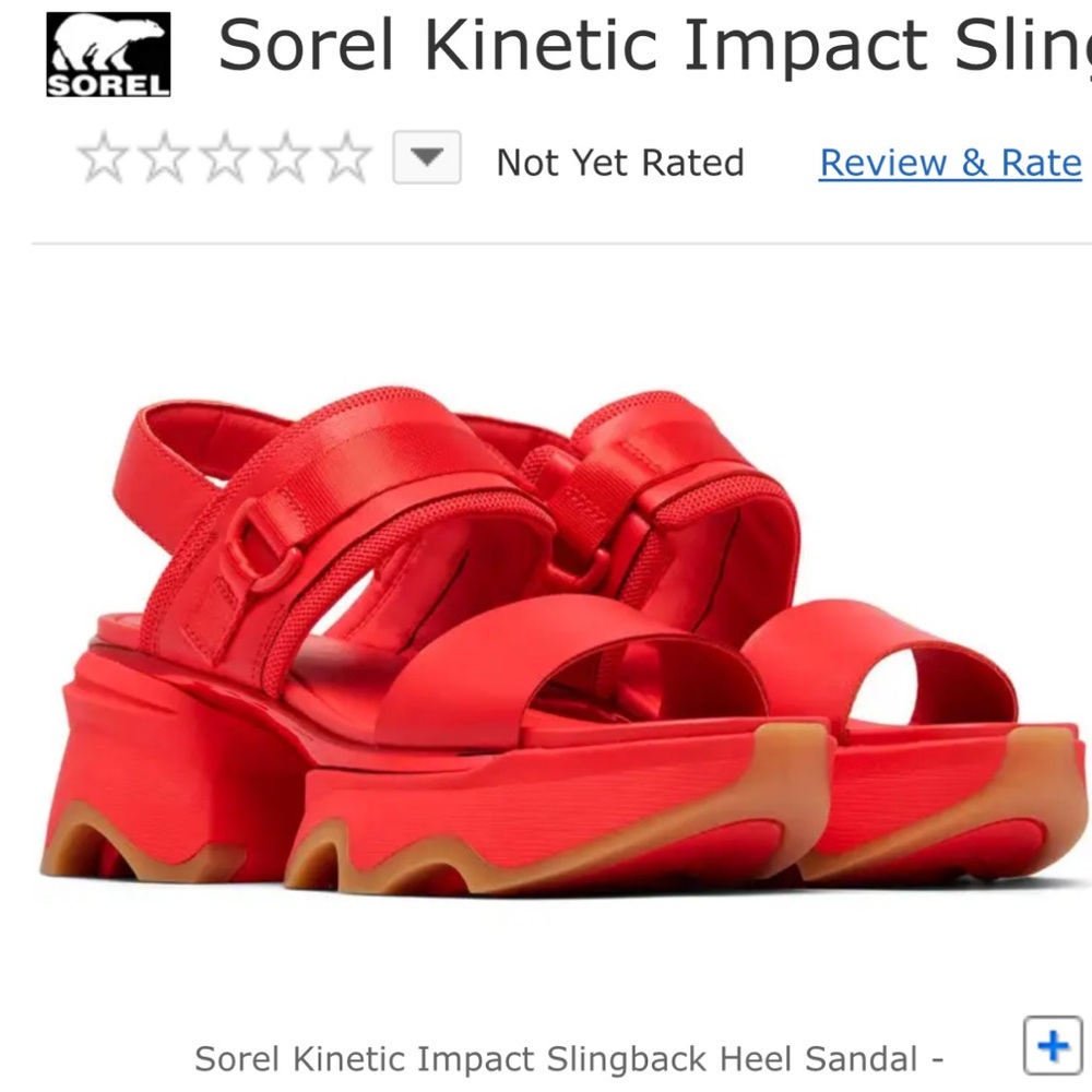 ✨✨✨ISO✨✨✨Sorel Red Kinetic Slingback Sandals